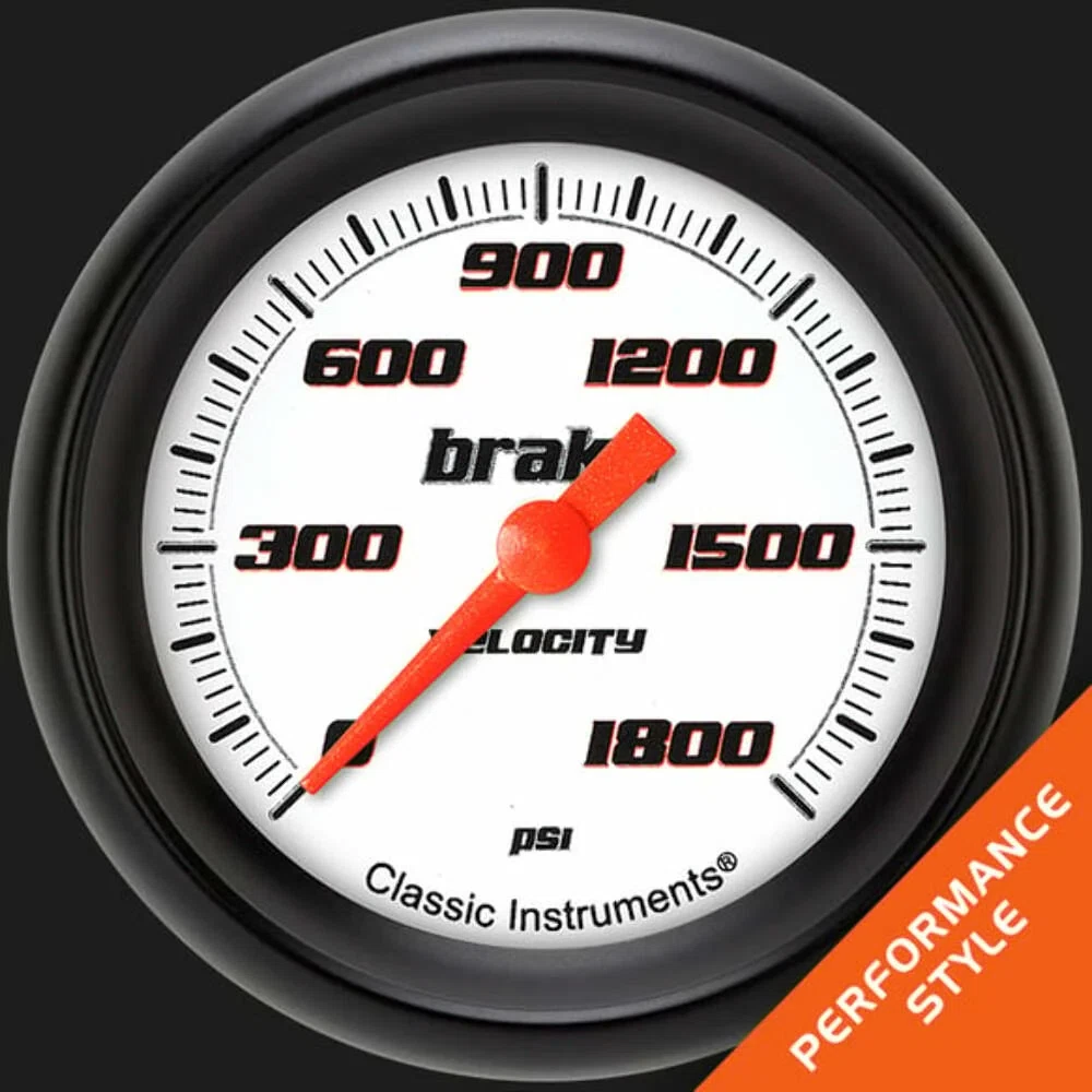 Velocity White 2 5_8_ Brake Pressure Gauge VS367WBPF